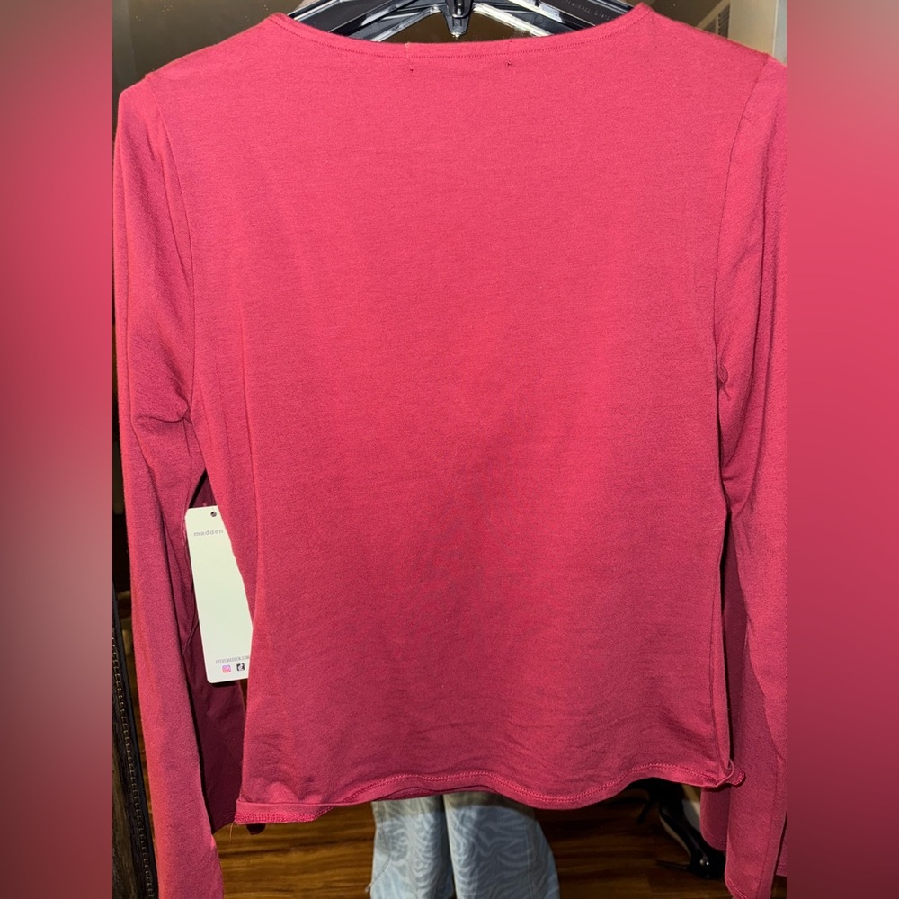 Madden Girl Women's Long Sleeve Pink Top - Picture 6 of 6